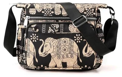 Immagine prodotto di Omgoods - Borsa a tracolla in tela per donna, con scomparti multipli