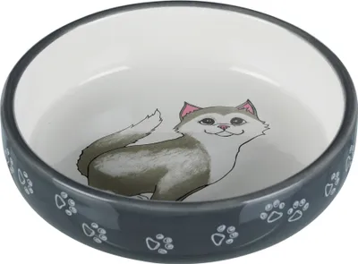 Produktbild von TRIXIE 24784, Katze, Keramik, Grau, Weiß, Haustier-Fütterungsschale, Abbildung, 0,3 l