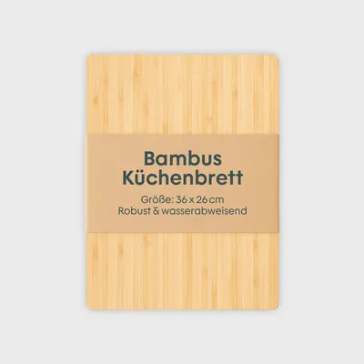 Produktbild von Schneidebrett Holzbrett Pizzabrett - Bambus - 36 x 26 cm - Groß - Küchenhelfer