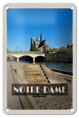 Produktbild von Blechschild Reise 12x18cm Notre - Dame Paris Tourismus Dekoration
