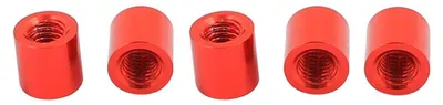 5x M3 x 5 mm Alu-Abstandsbolzen rund, rot für Quadcopter
