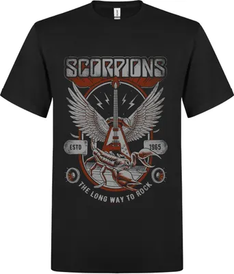 Produktbild von Offizielles Bandshirt mit 'The long way to rock' Design – Rock-T-Shirt aus 100% Baumwolle