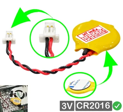 Produktbild von CR2016 RTC CMOS Batterie Knopfzellen mit Stecker kabel für DELL Vostro 14 5410