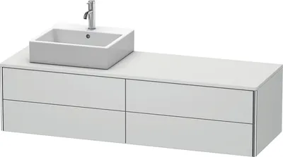 Produktbild von Waschtischunterbau XSQUARE 400x1600x548mm Be links weiß seidenmatt weiß seidenmatt