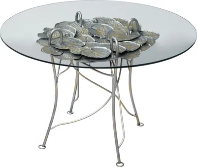 Image de MASSIVMOEBEL24 | Table d'appoint 107x107 Plateau en verre Gris DEKO #086