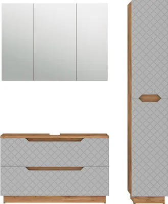 Image de Meubles bain Vicco Lotta Gris 3 pièces, Model 59399