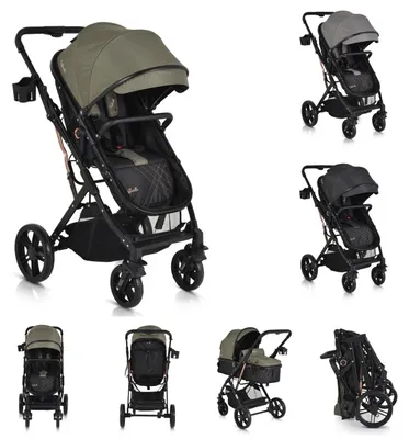 Obrázek produktu pro Moni Kombikinderwagen Rafaello 2 v 1, přestavitelný, sportovní sedadlo, kryt nohou, taška zelená