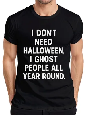 Immagine prodotto di Halloween ho ghoste persone tutto l'anno dicendo sarcasticamente maglietta da uomo, nero, M