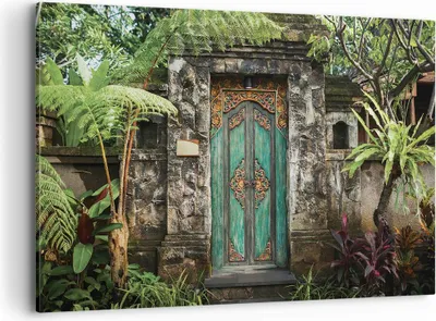 Produktbild von Bild auf Leinwand - Leinwandbild - Einteilig - Tor Tür Grün - 120x80cm - Wand Bild - Wanddeko - Wandbilder - Leinwanddruck - Bilder - Wanddekoration - Leinwand bilder - Wandbild - AA120x80-5078