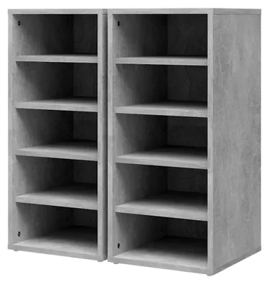 Produktbild von Schuhschrank mit 5 Fächern in Betongrau 31,5x35x70cm aus Holzwerkstoff