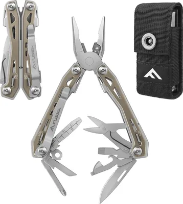 Produktbild von 16-in-1 Multifunktionale Zange - Edelstahl - Multitool mit Schere und Flaschenöffner - Camping Reparatur - Tragetasche - Mattschwarz