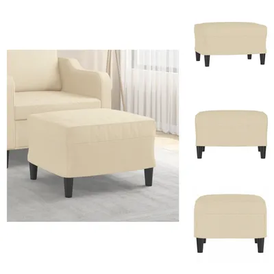 Zdjęcie produktu dla vidaXL Podnóżek kremowy 60x50x41 cm tkanina - Tapicerowany stołek
