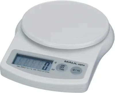 Produktbild von MAUL Briefwaage MAULalpha 5 kg Batterie weiß