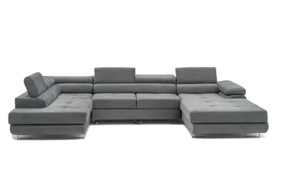 Produktbild von Ecksofa RIVIERA U XXL-Ecksofa mit Schlaffunktion und zwei Bettkästen in grau, linke Seite