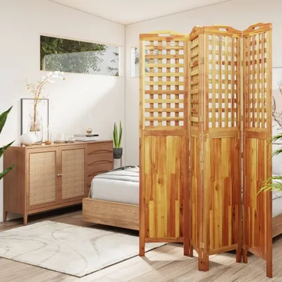 Immagine prodotto di The Living Store Paravento 4 pezzi Paravento 162x2x180 cm in legno massiccio di acacia