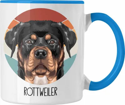 Produktbild von Trendation - Rottweiler Besitzer Tasse Geschenk Lustiger Spruch Geschenkidee Rottweiler Mama Papa (Blau)