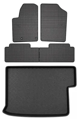 Produktbild von Gummimatten + Kofferraumwanne für Citroen Berlingo I 1999-2010 – Schwarz, passgenau – Wielganizator SolidPRO