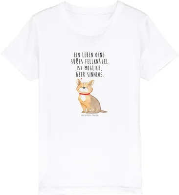 Produktbild von Mr. & Mrs. Panda Kleinkinder T-Shirt Hund Glück 3-4 Jahre (98/104) - Weiß - Geschenk, Baumwollshirt Kinder, Teenager, Niedlich, Bio, Corgie, Liebe, Kindershirt, Baumwolle