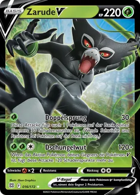 Produktbild von Zarude V Schwert & Schild Strahlende Sterne 16/172 Sammelkarten Pokemon Einzelkarten 1 Stück