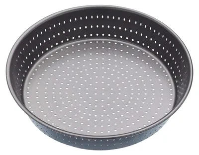 Perforierte Kuchenform 23 cm, antihaftbeschichtet, rund, grau