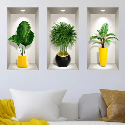 Produktbild von 3D-Aufkleber mit tropischen Pflanzen, 80 x 120 cm