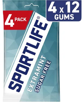 Produktbild von Sportlife Extramint Kaugummi 72g – Frischer Minzgeschmack, langanhaltende Frische