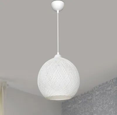 Produktbild von Hängelampe Lisburn Lampe Schlafzimmer 1 x E27 Pendelleuchte Modern Hängeleuchte Weiß