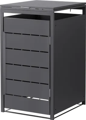 Produktbild von ML-Design Mülltonnenbox 1er, Mülltonnenverkleidung für 1 Tonne, 240L, 68x80x120 cm, Anthrazit, aus Stahl, wetterfest, Müllbox mit Klappdeckel und Tür