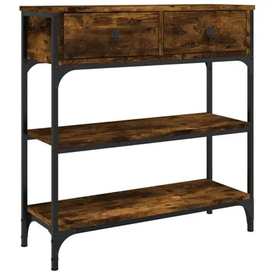 Zdjęcie produktu dla vidaXL Stolik konsola dąb wędzony 72,5x25x75 cm materiał drewnopochodny