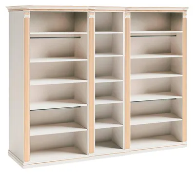 Produktbild von Stilvoller Weißer Kleiderschrank  Schlafzimmermöbel Holz Regale