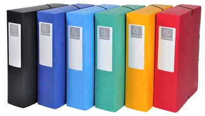 Zdjęcie produktu dla Exacompta 6x karton archiwizacyjny, 600g, grzbiet 80mm + etykieta, A4, różne, 50830E