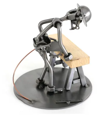 Produktbild von Schraubenmännchen Zimmermann Heimwerker - Handgefertigte Metallfigur als Geschenkidee