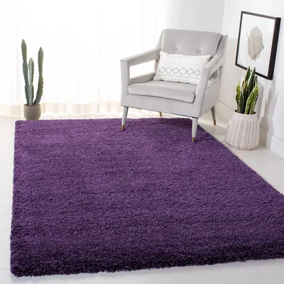 Flokati-Teppich, modern, 91 x 152 cm, violett