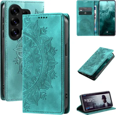 Produktbild von Mandala Handyhülle für Samsung Galaxy S26 Ultra RFID Schutz Klapphülle Case Cover Design Schutzhülle Farbe: Türkis