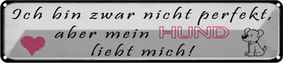 Produktbild von vianmo Blechschild 10x46 cm aber mein Hund liebt mich Herz Spruch Zitat
