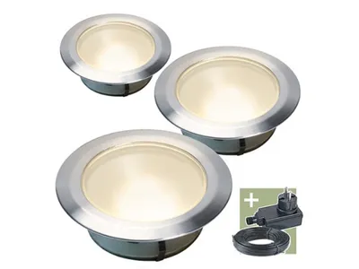 Zdjęcie produktu dla Ludeco Ludeco Ludeco - Zestaw Olan 80 (3 sztuki) - Reflektor wpuszczany - 12 V - 48 lm - 0,5 W - ciepły biały