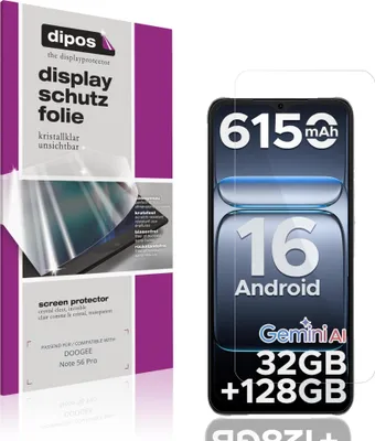 Produktbild von 4x Schutzfolie für DOOGEE Note 56 Pro klar Displayschutzfolie Folie Display Schutz dipos