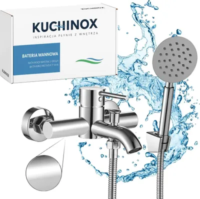 Produktbild von Kuchinox | Noia Wandbatterie - Chrom - Korrosionsbeständig - Modernes Design - Duschset