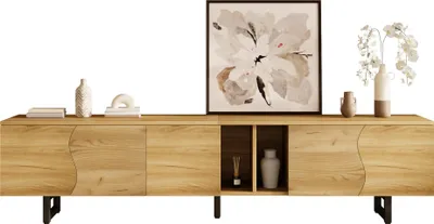 Immagine prodotto di Fortuna Lai Mobile TV a cinque ante, supporto TV, pannello TV, supporto TV basso. Design unico. 191 x 38 x 46,5 cm (L x P x A)