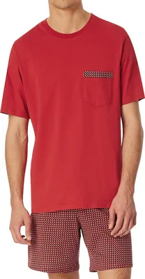 Produktbild von Schiesser Comfort Nightwear Schlafanzug Set aus Kurzarm-Shirt und kurzer Hose, Angenehme Passform, Hoher Tragekomfort