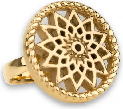 Produktbild von Ring 56 - goldfarben - Edelstahl - Stern