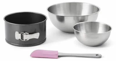Image de Set de 4 ustensiles de pâtisserie moule à gâteaux 2 bols et spatule Black metallic Black mettallic Zenker  Black mettallic