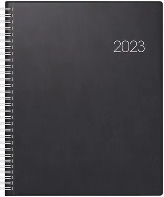 Wochenplaner 2023, 21 x 26 cm, schwarz, Kunststoffeinband