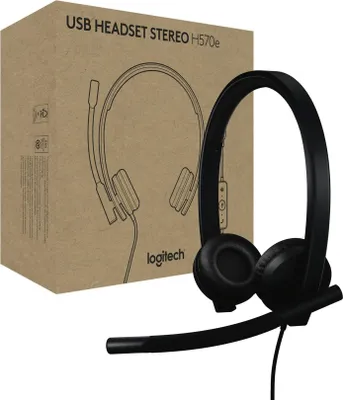 Obrázek produktu pro Logitech H570e, Kabel, Kancelář / call centrum, 89 g, Sluchátka s mikrofonem, Černá