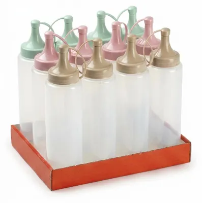 Immagine prodotto di Set 12 Bottiglie Dosatrici 250 ml HEMAX / Flaconi Squeeze con Erogatore