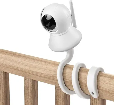 Produktbild von Halterung für Babyphone, geeignet für SM35PTZ und die meisten Babyphone-Modelle. Einfache Befestigung an Möbeln oder Regalen, weiß. Ideal für das Kinderzimmer
