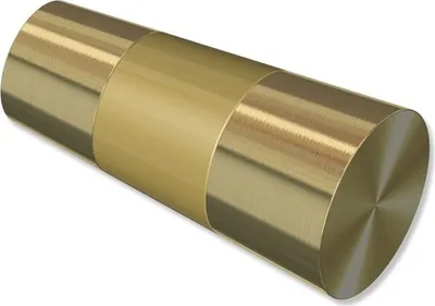 Produktbild von Interdeco Endstücke Konus (Bicolor) für Gardinenstangen 20 mm Ø, Messing-Optik / Satin , Modell Tanara (Packung 2 Stück)