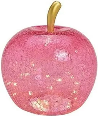Produktbild von LED Dekolampe Apfel Glas 30er LED Lichterkette Timer Ø22 cm pink