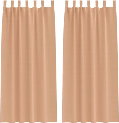 Obrázek produktu pro vidaXL Zatemňovací závěsy s kroužky 2 ks Světle hnědá 245 x 140 cm