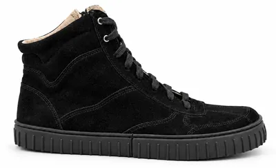 Zdjęcie produktu dla Wysokie sneakersy barefoot - TERRA BLACK SUEDE 39 EU Czarny